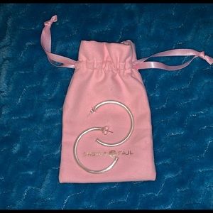 Sheila Fajl Hoops with pink earring pouch